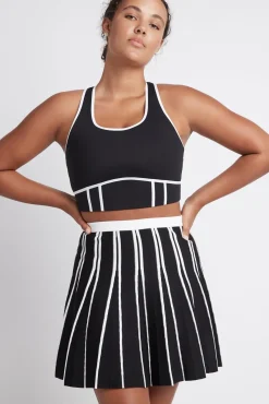 Pleated Knit Mini Skirt 611