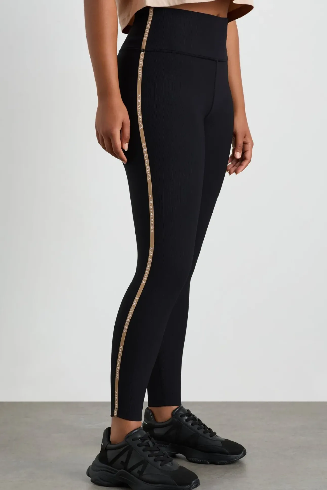 Ribbed Logo Ankle Length Legging 203