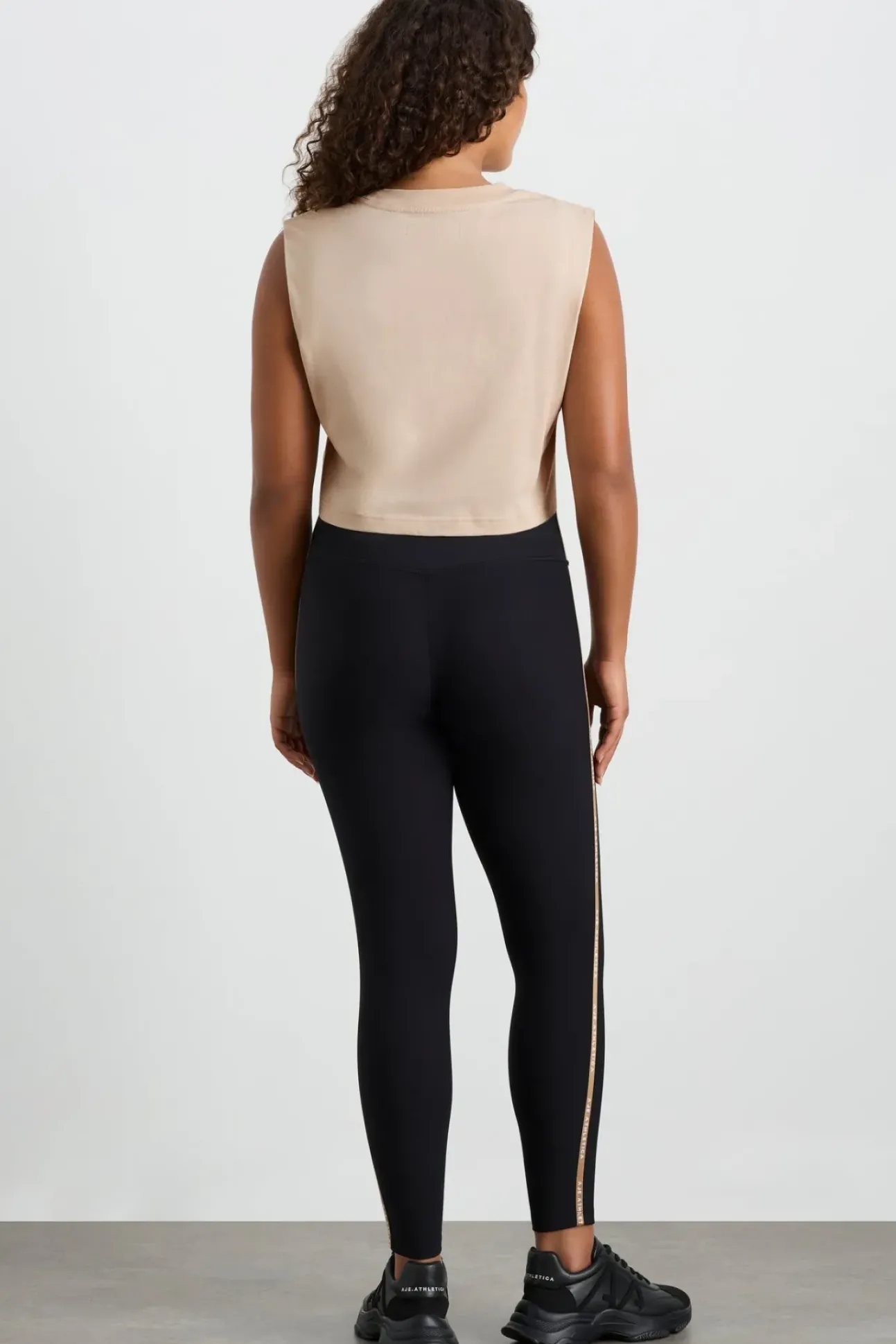 Ribbed Logo Ankle Length Legging 203