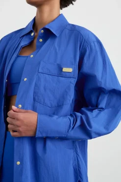 Side Split Windbreaker Shirt 406