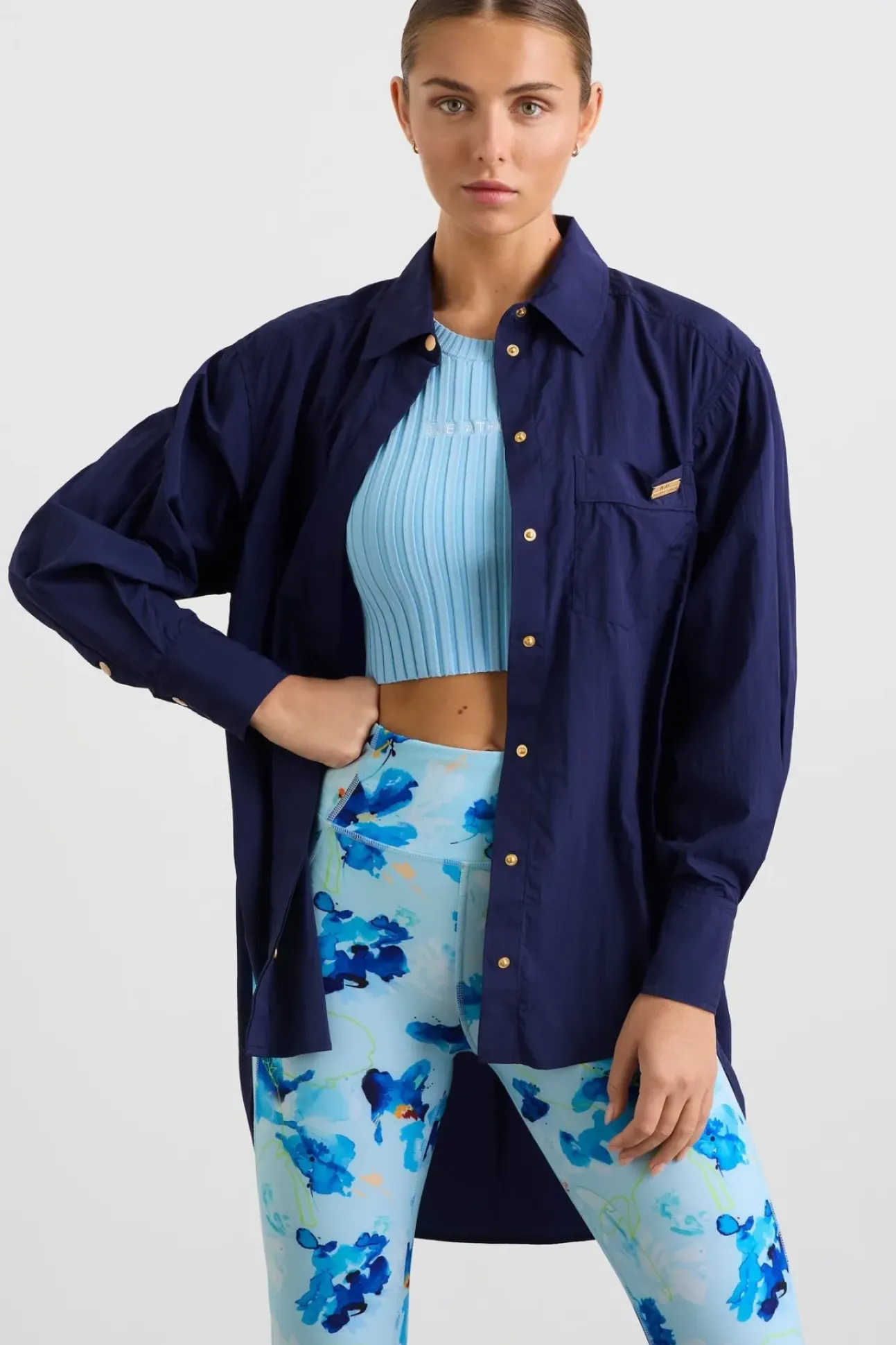 Side Split Windbreaker Shirt 406