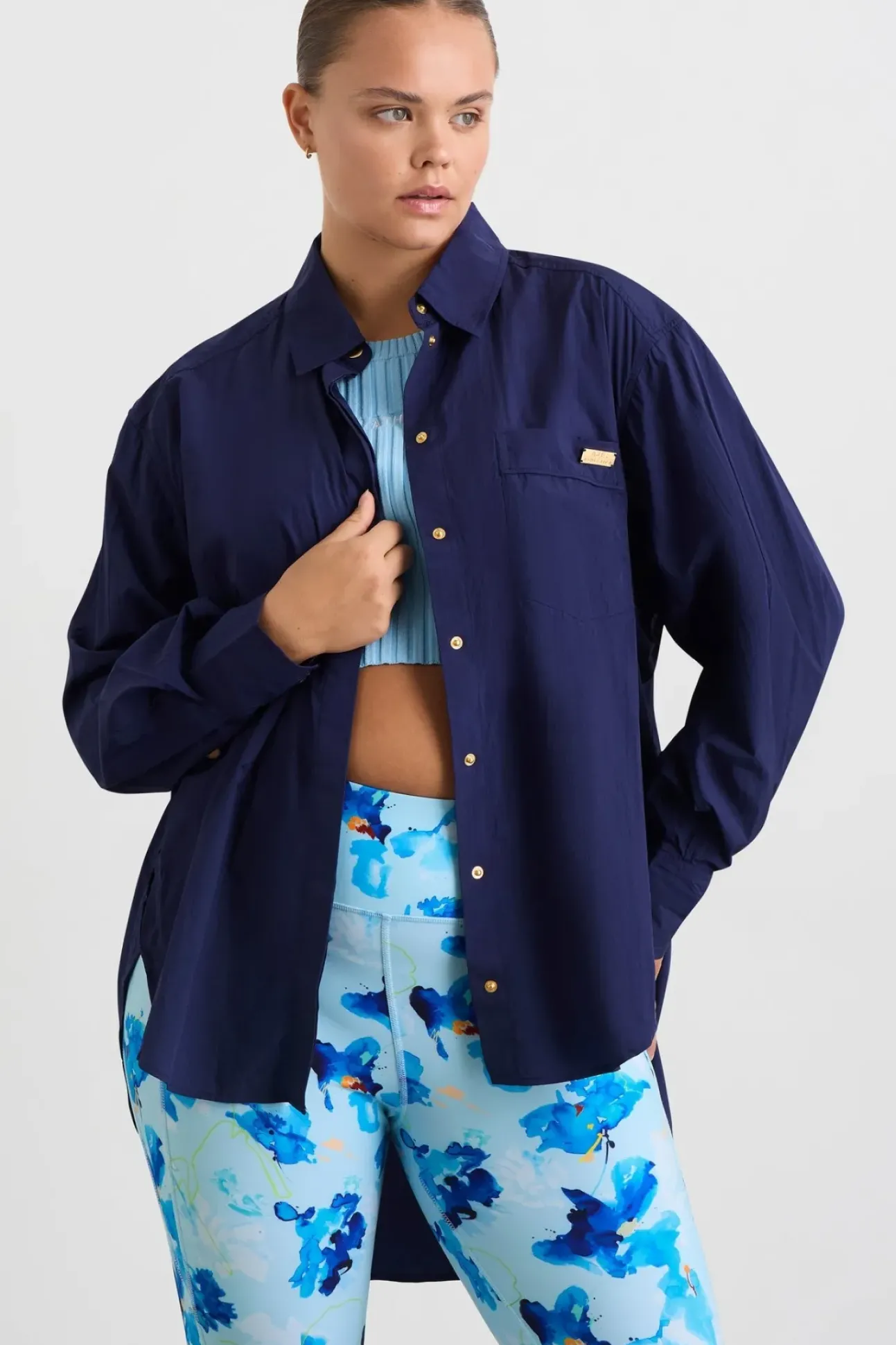 Side Split Windbreaker Shirt 406