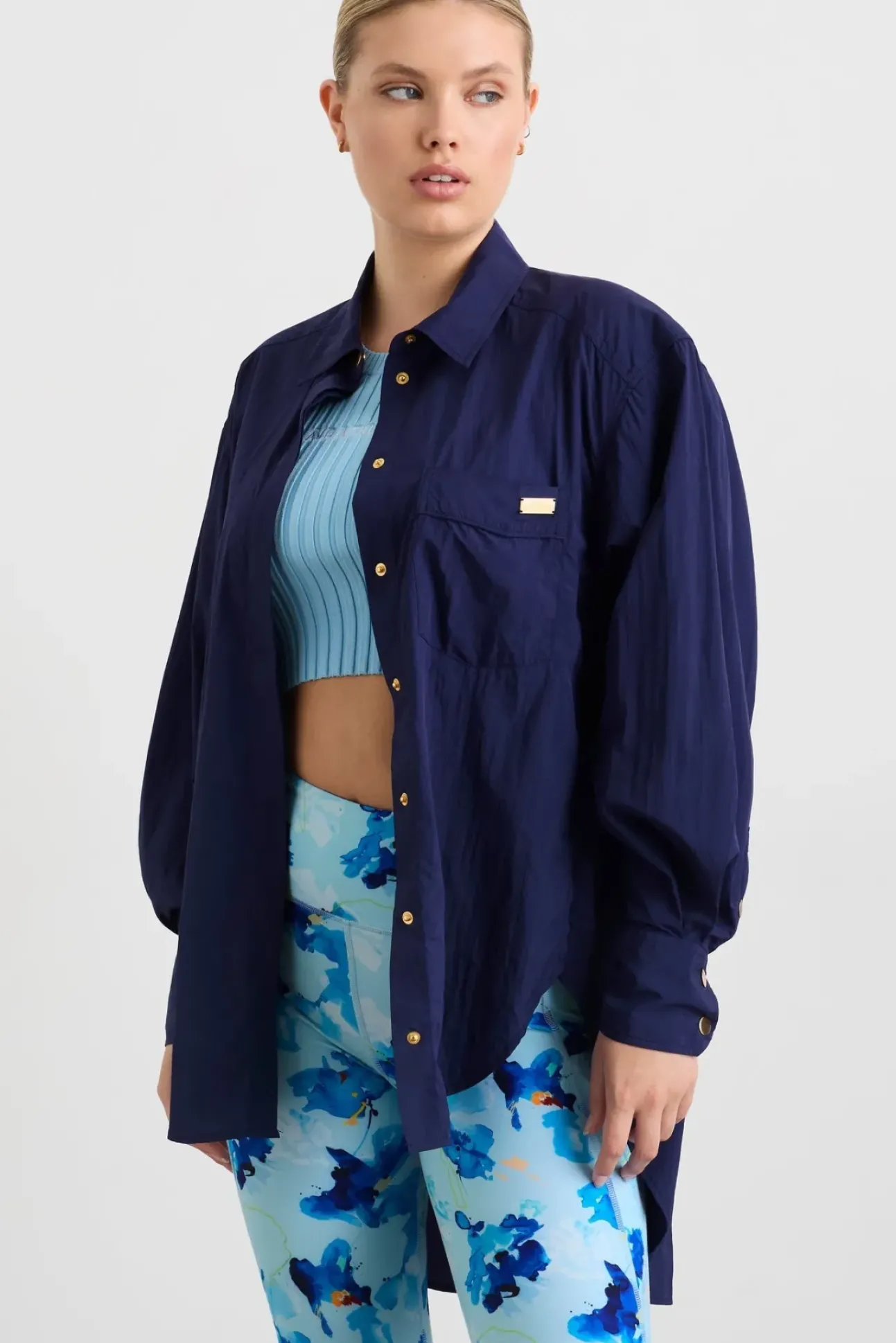 Side Split Windbreaker Shirt 406