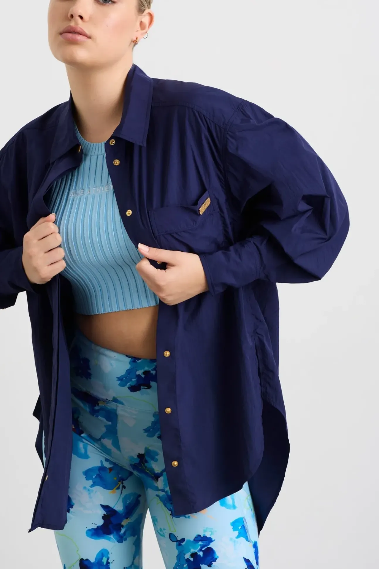 Side Split Windbreaker Shirt 406