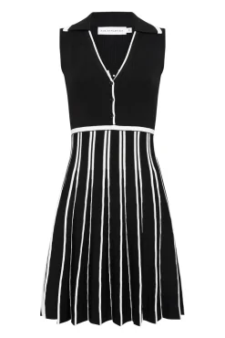 Sleeveless Pleated Knit Mini Dress 801