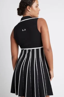 Sleeveless Pleated Knit Mini Dress 801