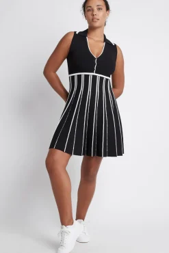 Sleeveless Pleated Knit Mini Dress 801