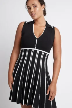 Sleeveless Pleated Knit Mini Dress 801