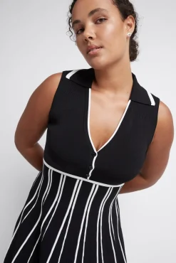 Sleeveless Pleated Knit Mini Dress 801