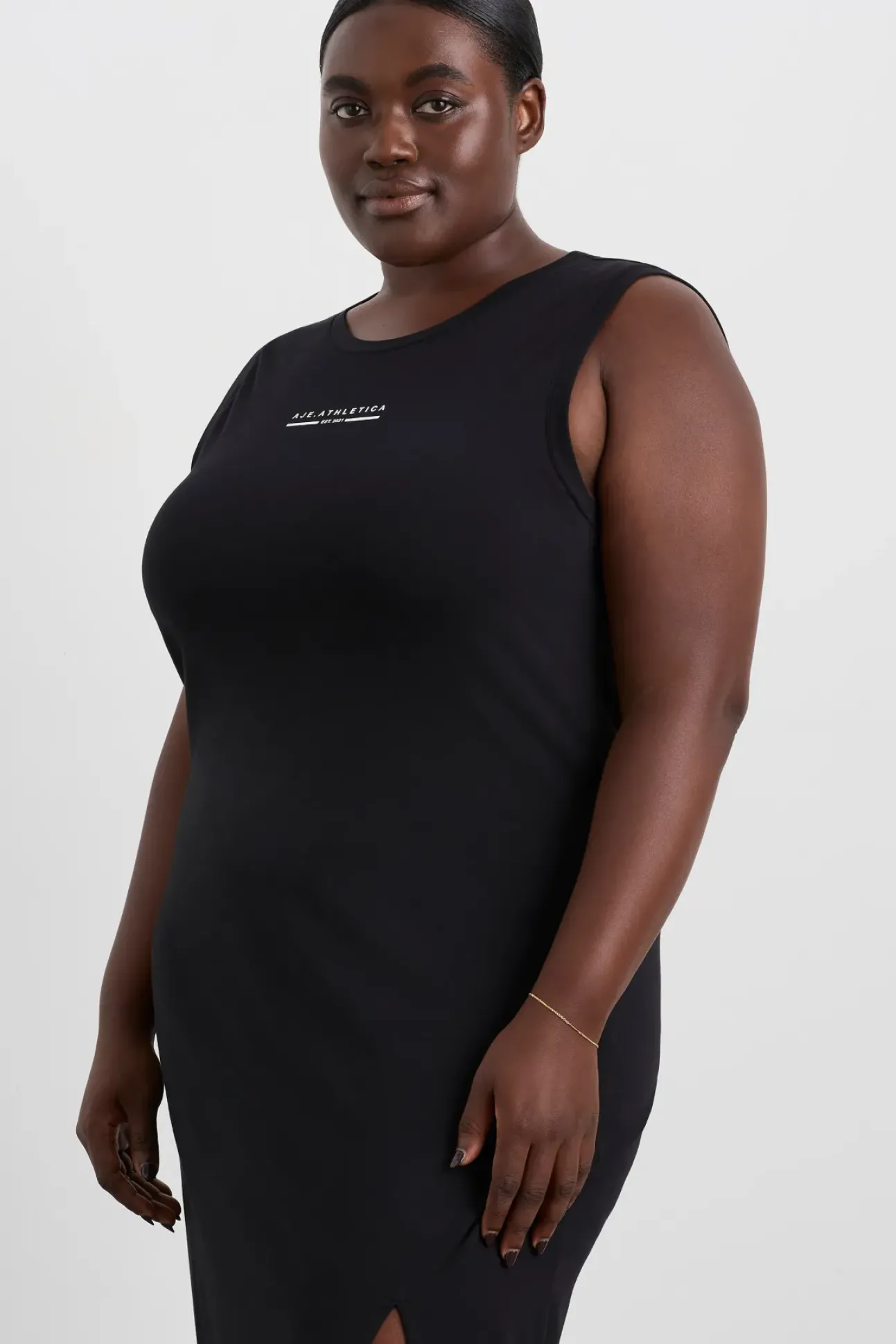 Split Hem Jersey Dress 816