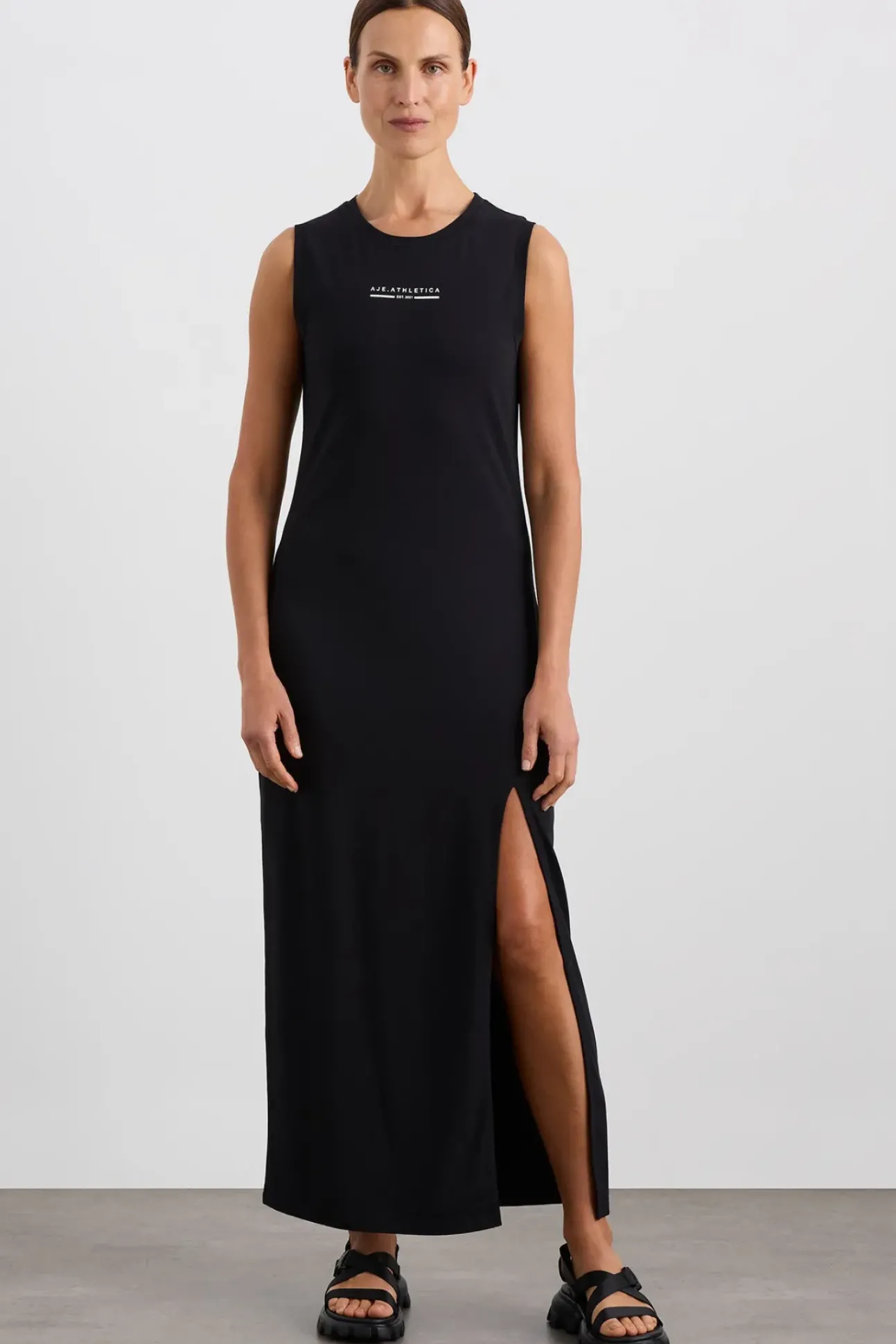 Split Hem Jersey Dress 816