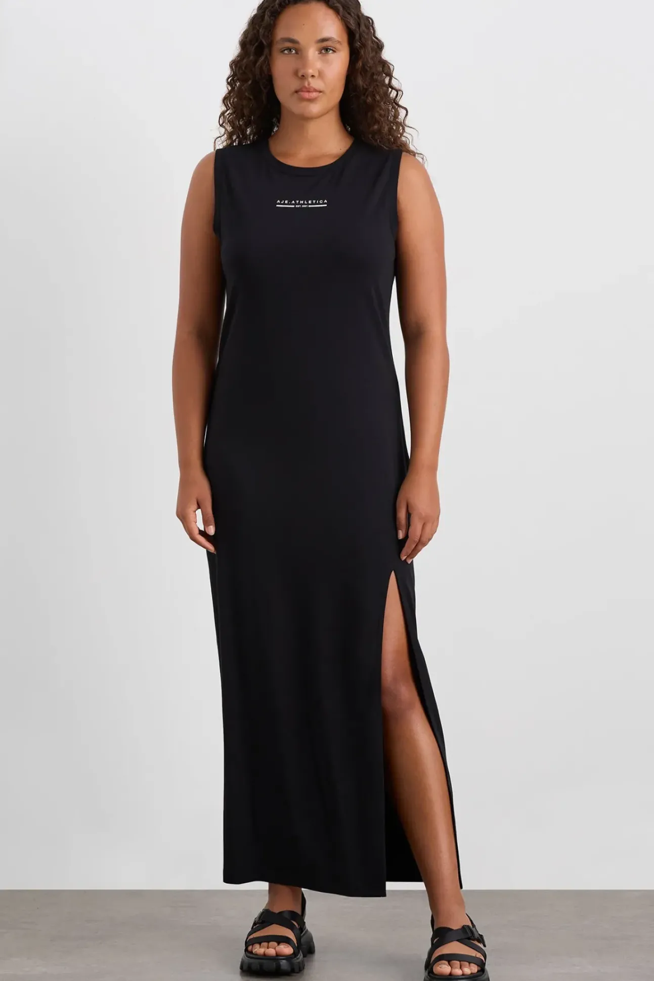 Split Hem Jersey Dress 816