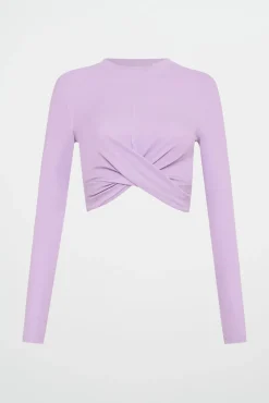 Twist Front Long Sleeve Crop Top 328