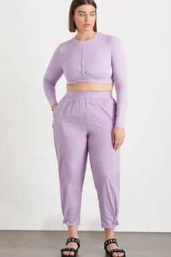 Twist Front Long Sleeve Crop Top 328