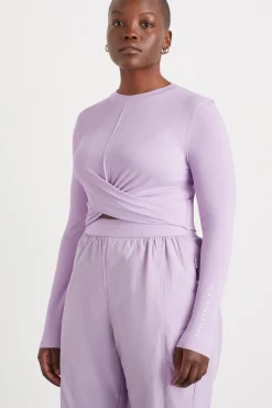 Twist Front Long Sleeve Crop Top 328