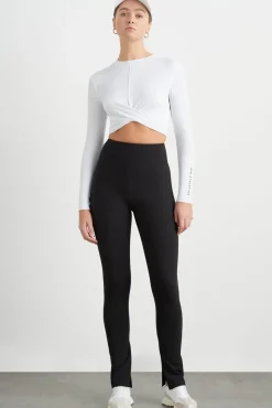Twist Front Long Sleeve Crop Top 328