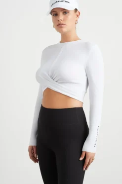 Twist Front Long Sleeve Crop Top 328