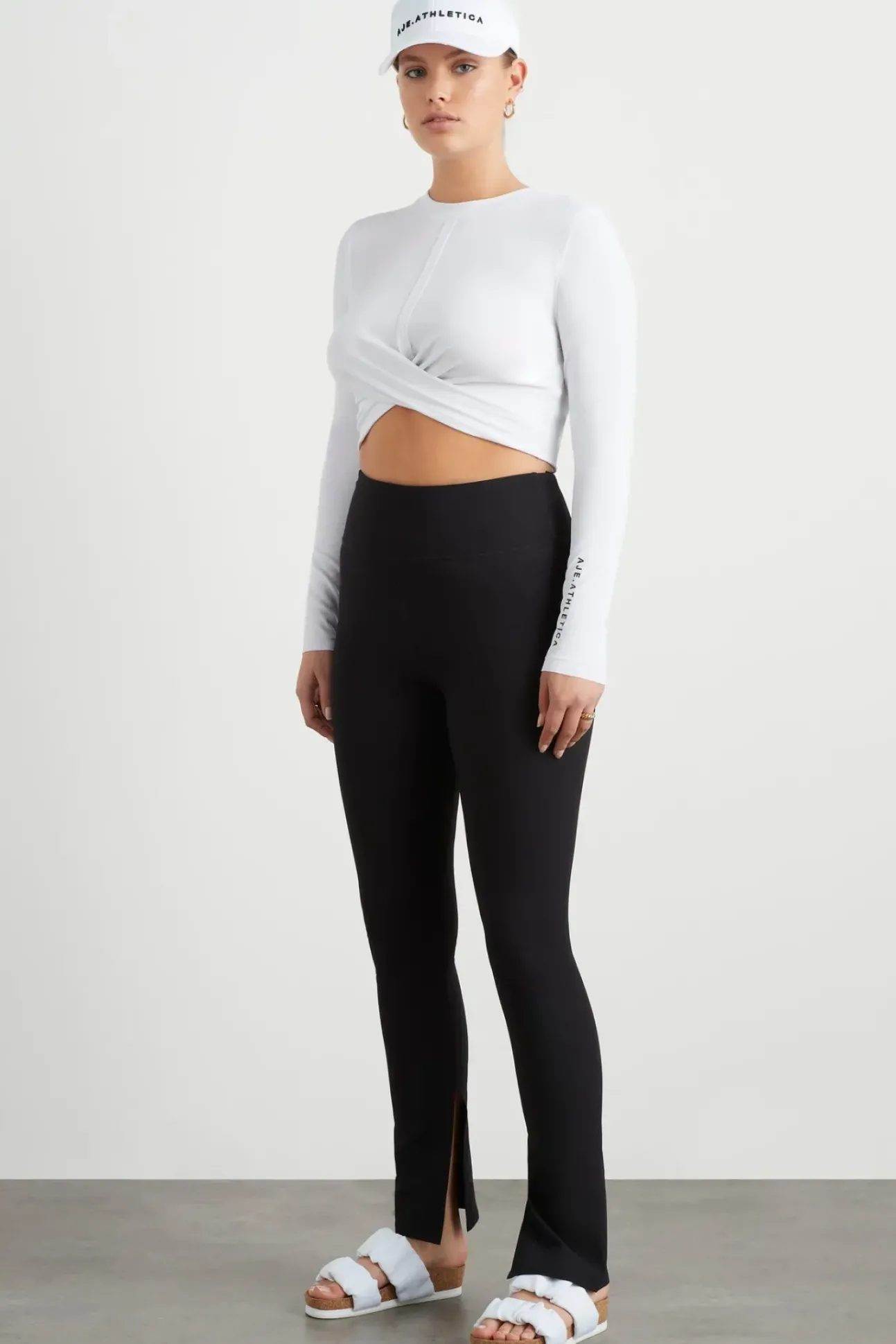 Twist Front Long Sleeve Crop Top 328