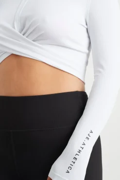 Twist Front Long Sleeve Crop Top 328