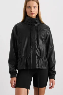 Vegan Leather Ruched Jacket 770