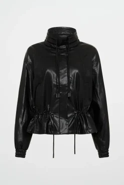Vegan Leather Ruched Jacket 770