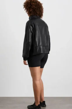 Vegan Leather Ruched Jacket 770